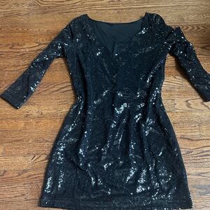 Elegant Black Sequin Dress